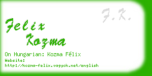 felix kozma business card