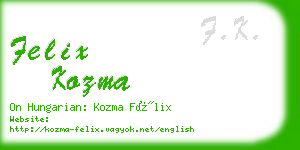 felix kozma business card